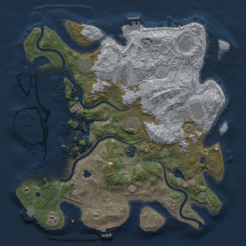 Rust Map: Procedural Map, Size: 4000, Seed: 36790, 15 Monuments