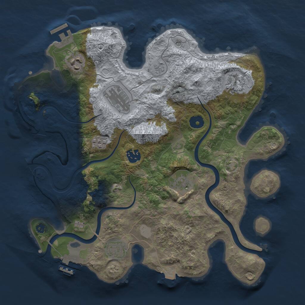 Rust Map: Procedural Map, Size: 3300, Seed: 1881116746, 13 Monuments