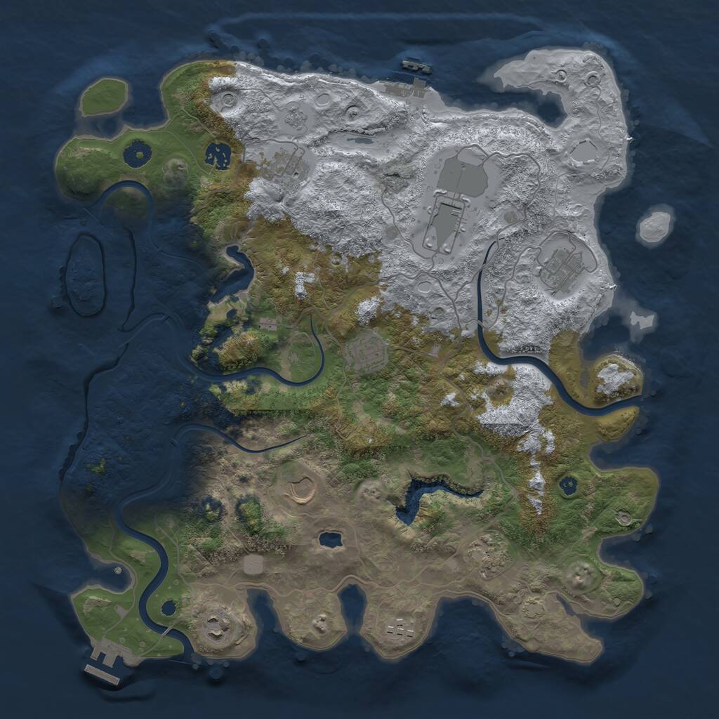 Rust Map: Procedural Map, Size: 4000, Seed: 43185920, 15 Monuments