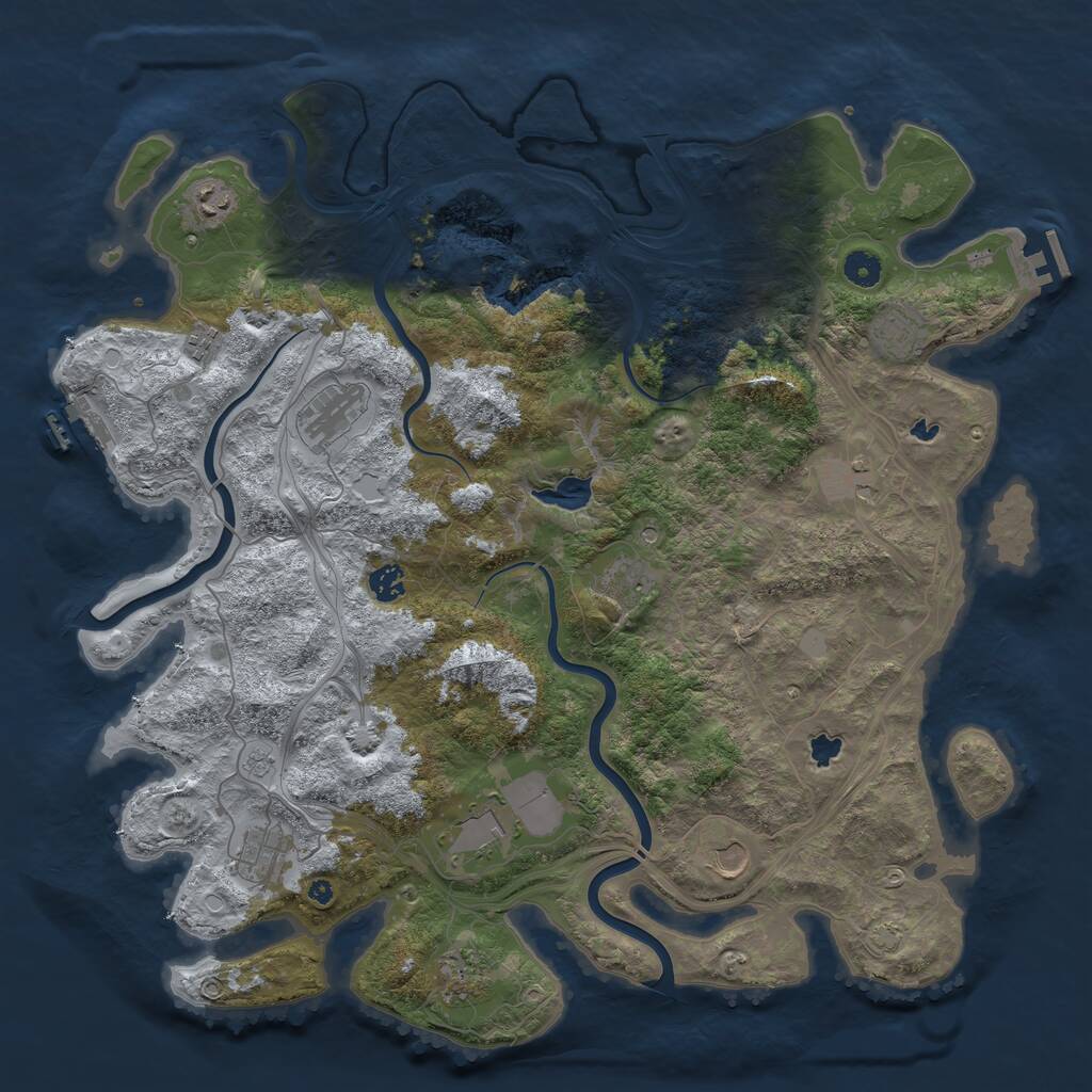 Rust Map: Procedural Map, Size: 4500, Seed: 134689138, 17 Monuments