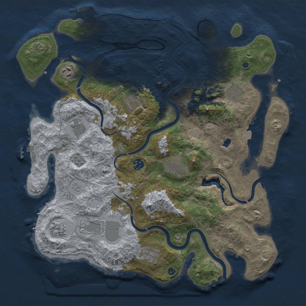 Rust Map: Procedural Map, Size: 4100, Seed: 680018148, 16 Monuments