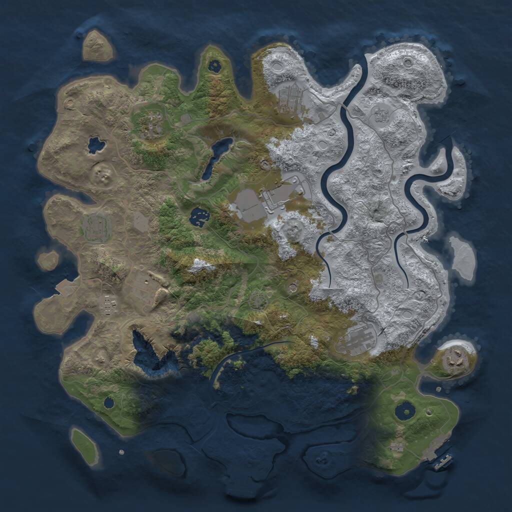 Rust Map: Procedural Map, Size: 4000, Seed: 1677936080, 15 Monuments