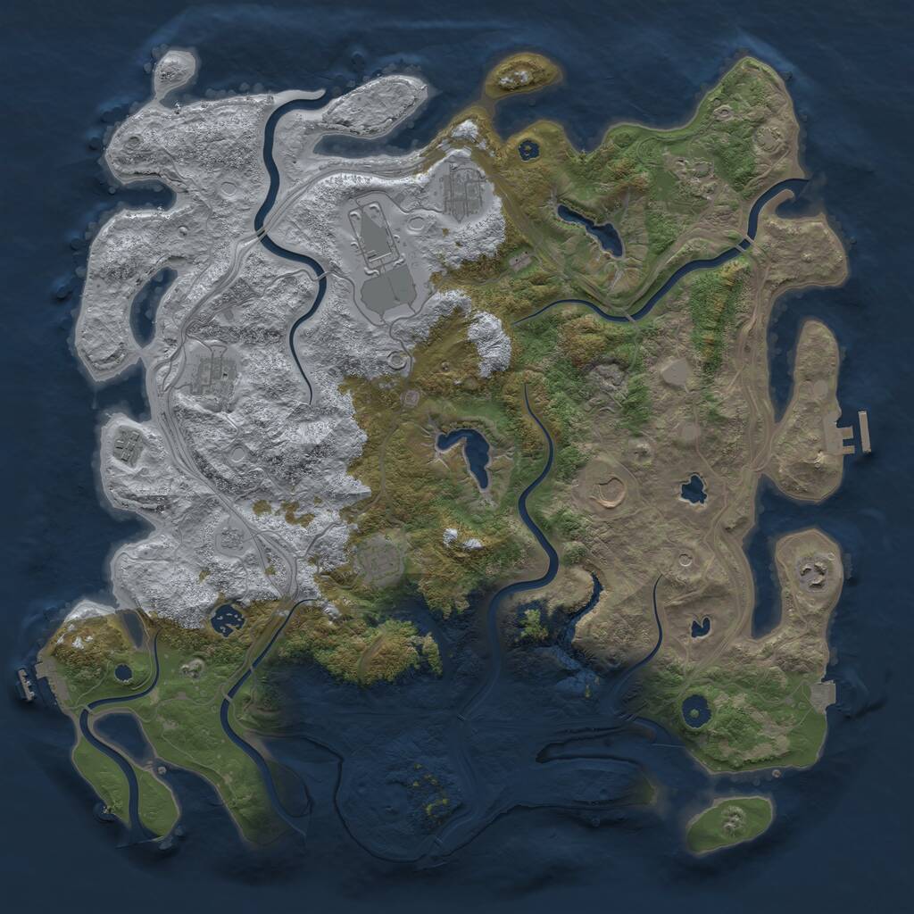 Rust Map: Procedural Map, Size: 4500, Seed: 962494957, 15 Monuments