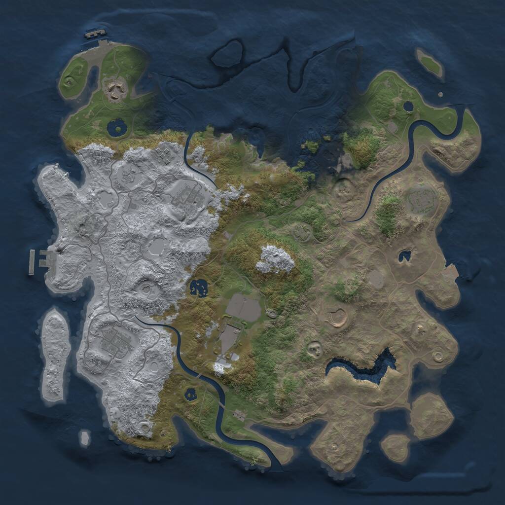 Rust Map: Procedural Map, Size: 4000, Seed: 43185923, 15 Monuments