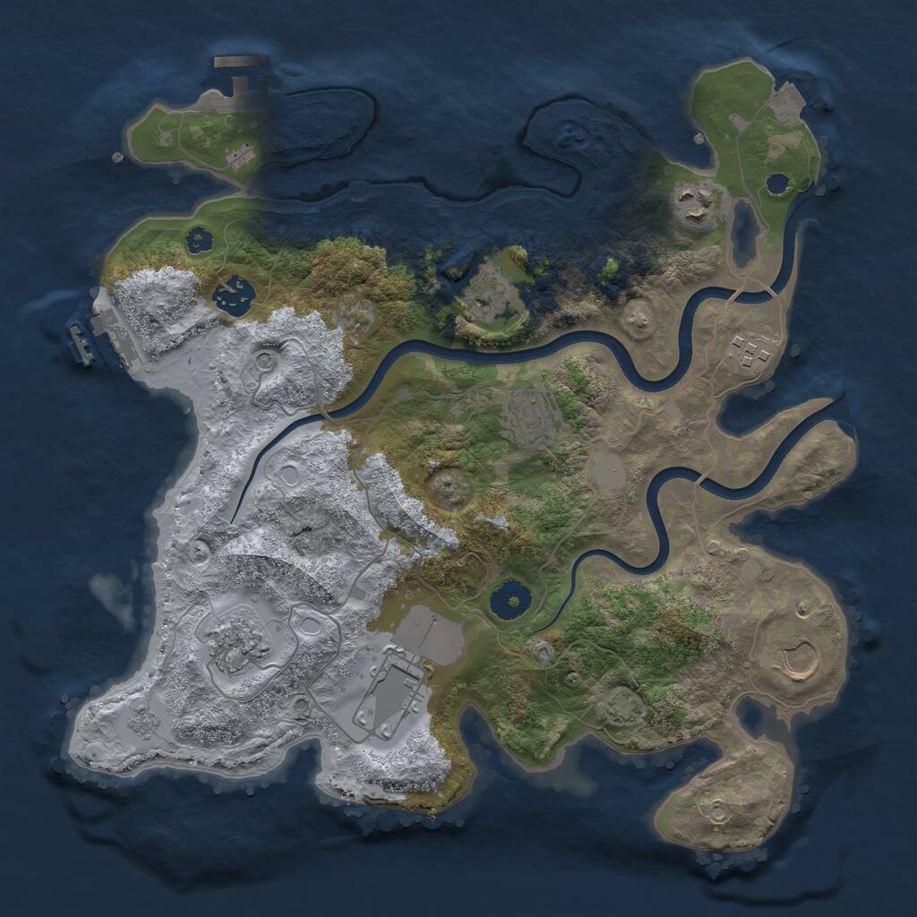 Rust Map: Procedural Map, Size: 3500, Seed: 804113, 14 Monuments