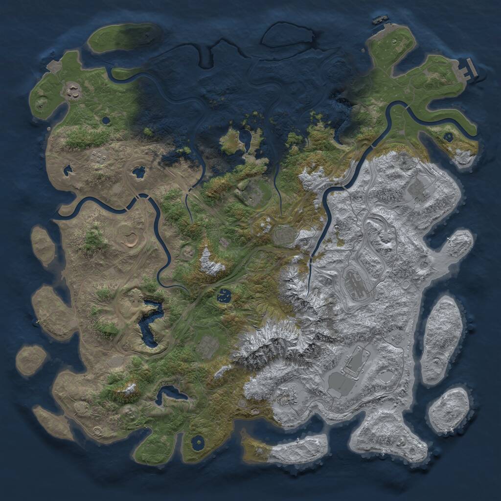 Rust Map: Procedural Map, Size: 5200, Seed: 1241233404, 17 Monuments