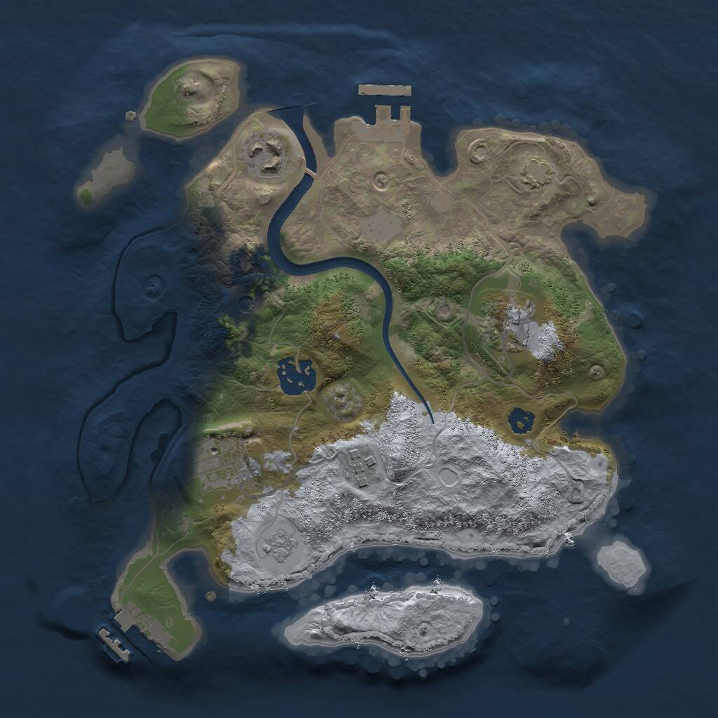 Rust Map: Procedural Map, Size: 2750, Seed: 2102980278, 11 Monuments