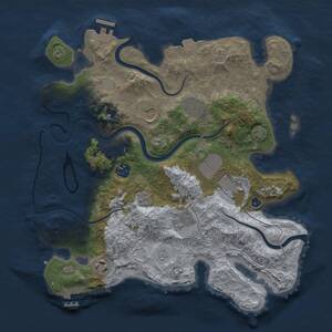 Thumbnail Rust Map: Procedural Map, Size: 3500, Seed: 890955, 13 Monuments