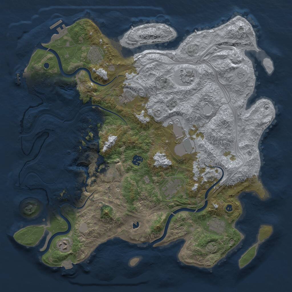 Rust Map: Procedural Map, Size: 4250, Seed: 1867263759, 16 Monuments