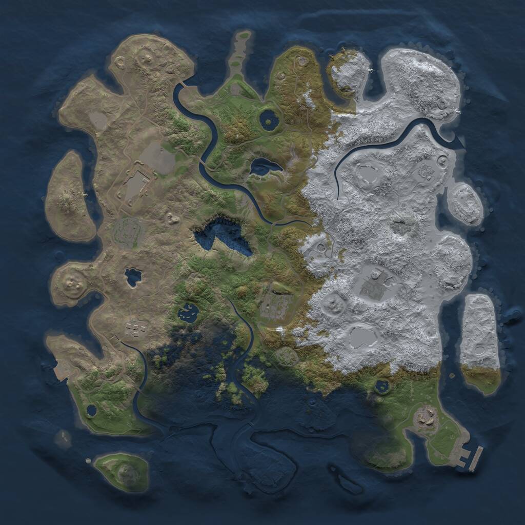 Rust Map: Procedural Map, Size: 4000, Seed: 1827803966, 12 Monuments
