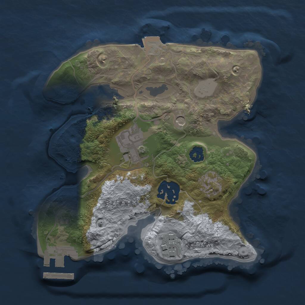 Rust Map: Procedural Map, Size: 2000, Seed: 881179410, 6 Monuments