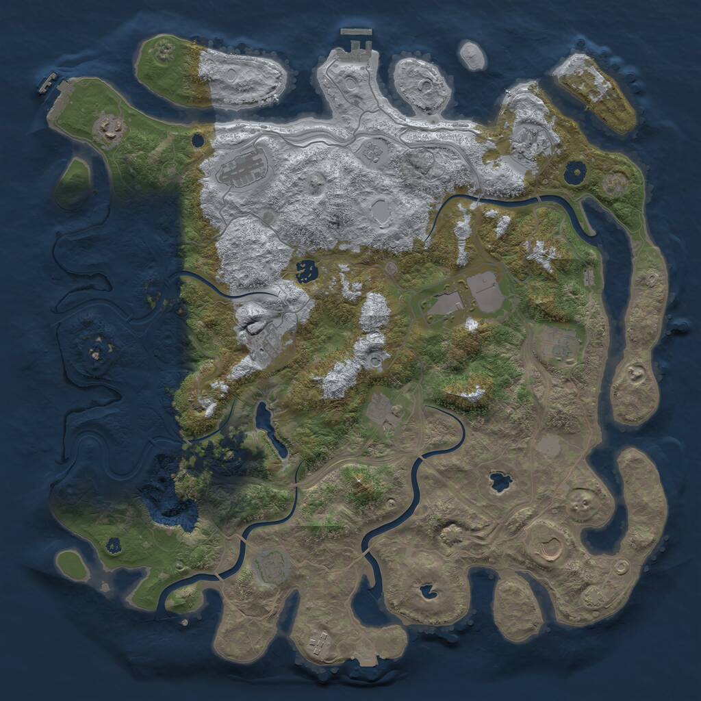 Rust Map: Procedural Map, Size: 4500, Seed: 698089109, 17 Monuments