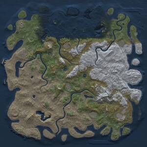 Thumbnail Rust Map: Procedural Map, Size: 6000, Seed: 1429002363, 17 Monuments