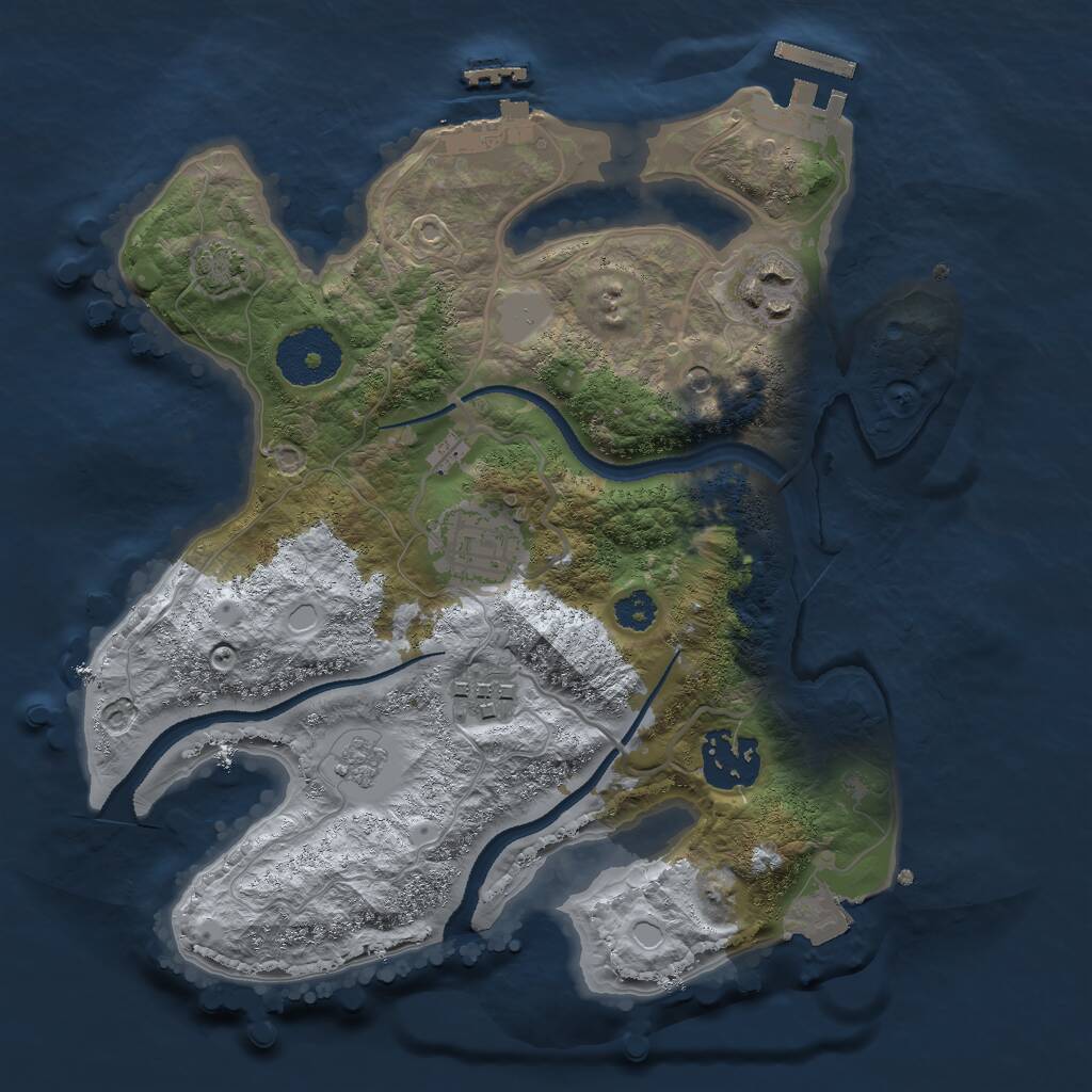 Rust Map: Procedural Map, Size: 2700, Seed: 999999, 10 Monuments
