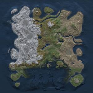 Thumbnail Rust Map: Procedural Map, Size: 4000, Seed: 394093015, 16 Monuments