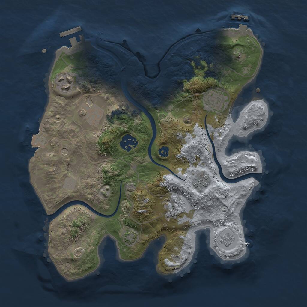 Rust Map: Procedural Map, Size: 2800, Seed: 416, 12 Monuments