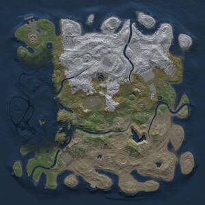 Thumbnail Rust Map: Procedural Map, Size: 4500, Seed: 52312, 16 Monuments