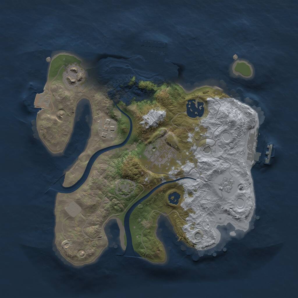 Rust Map: Procedural Map, Size: 2400, Seed: 272097861, 10 Monuments