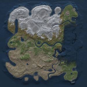 Thumbnail Rust Map: Procedural Map, Size: 4000, Seed: 836686711, 17 Monuments