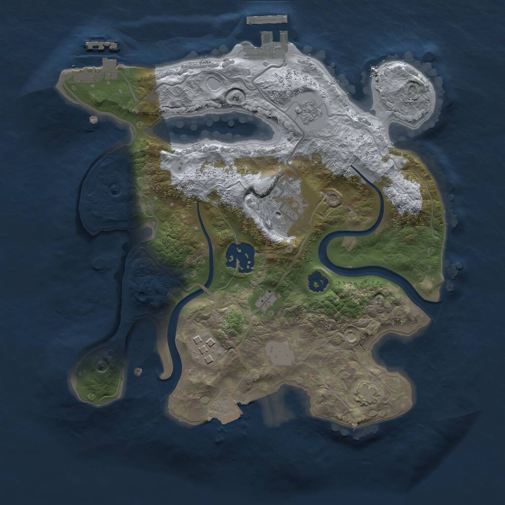 Rust Map: Procedural Map, Size: 2500, Seed: 838779270, 8 Monuments