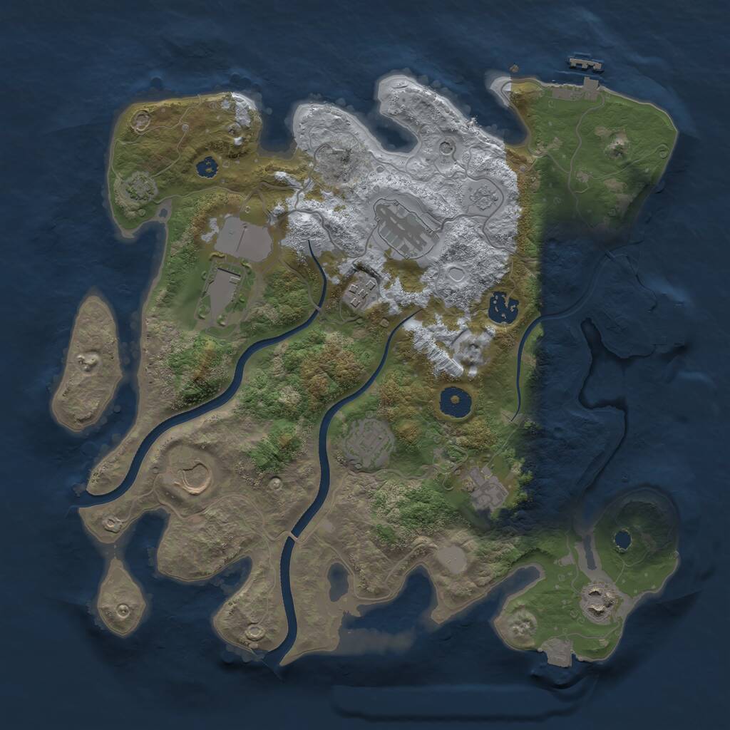 Rust Map: Procedural Map, Size: 3500, Seed: 1925284412, 14 Monuments