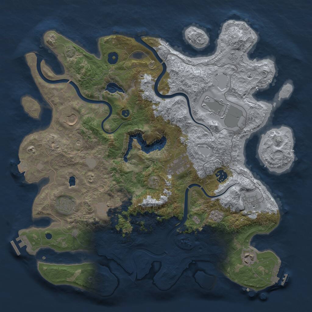 Rust Map: Procedural Map, Size: 4000, Seed: 764813, 15 Monuments