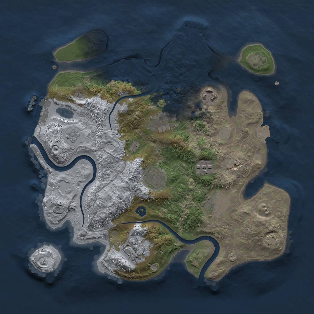 Rust Map: Procedural Map, Size: 3000, Seed: 981426, 12 Monuments
