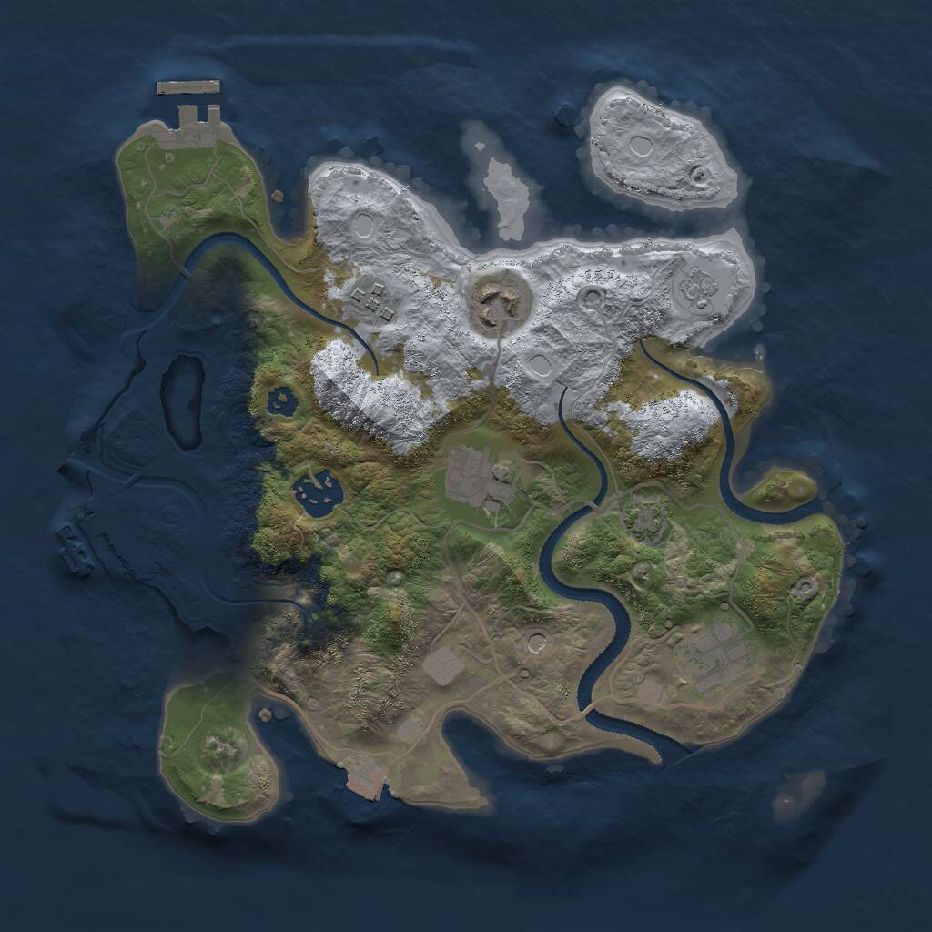 Rust Map: Procedural Map, Size: 3000, Seed: 506254, 11 Monuments