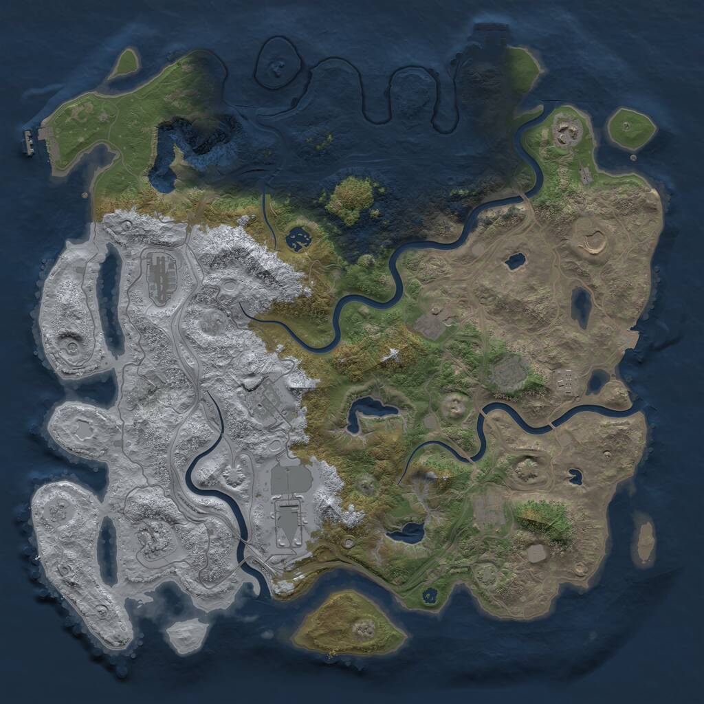 Rust Map: Procedural Map, Size: 4500, Seed: 6730, 17 Monuments