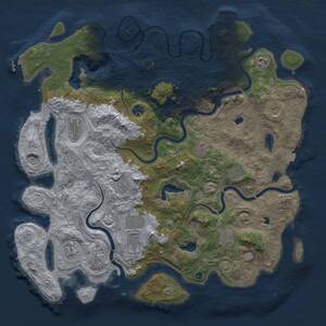 Thumbnail Rust Map: Procedural Map, Size: 4500, Seed: 6730, 17 Monuments