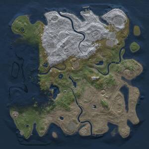 Thumbnail Rust Map: Procedural Map, Size: 4500, Seed: 256461479, 17 Monuments