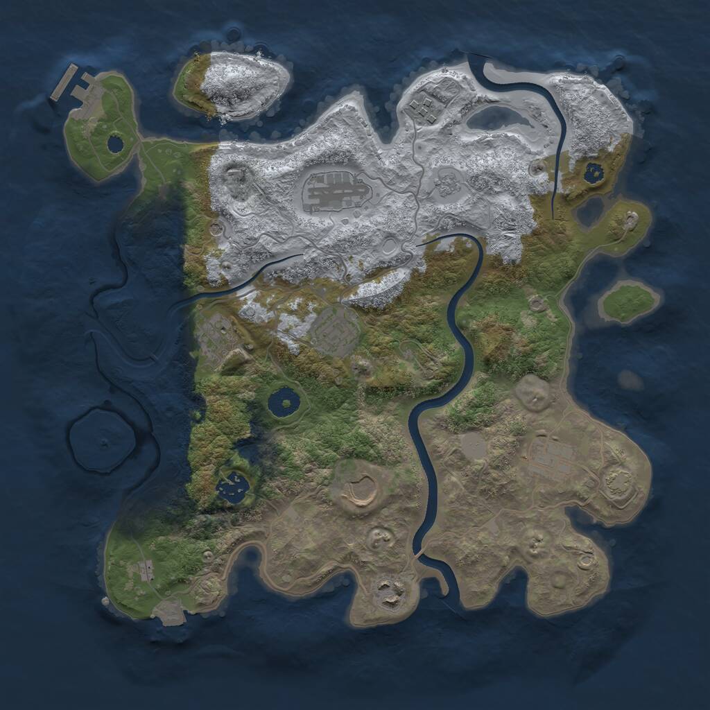 Rust Map: Procedural Map, Size: 3500, Seed: 32400, 13 Monuments