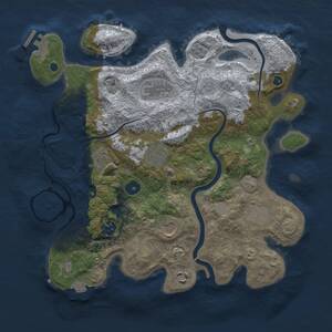 Thumbnail Rust Map: Procedural Map, Size: 3500, Seed: 32400, 13 Monuments