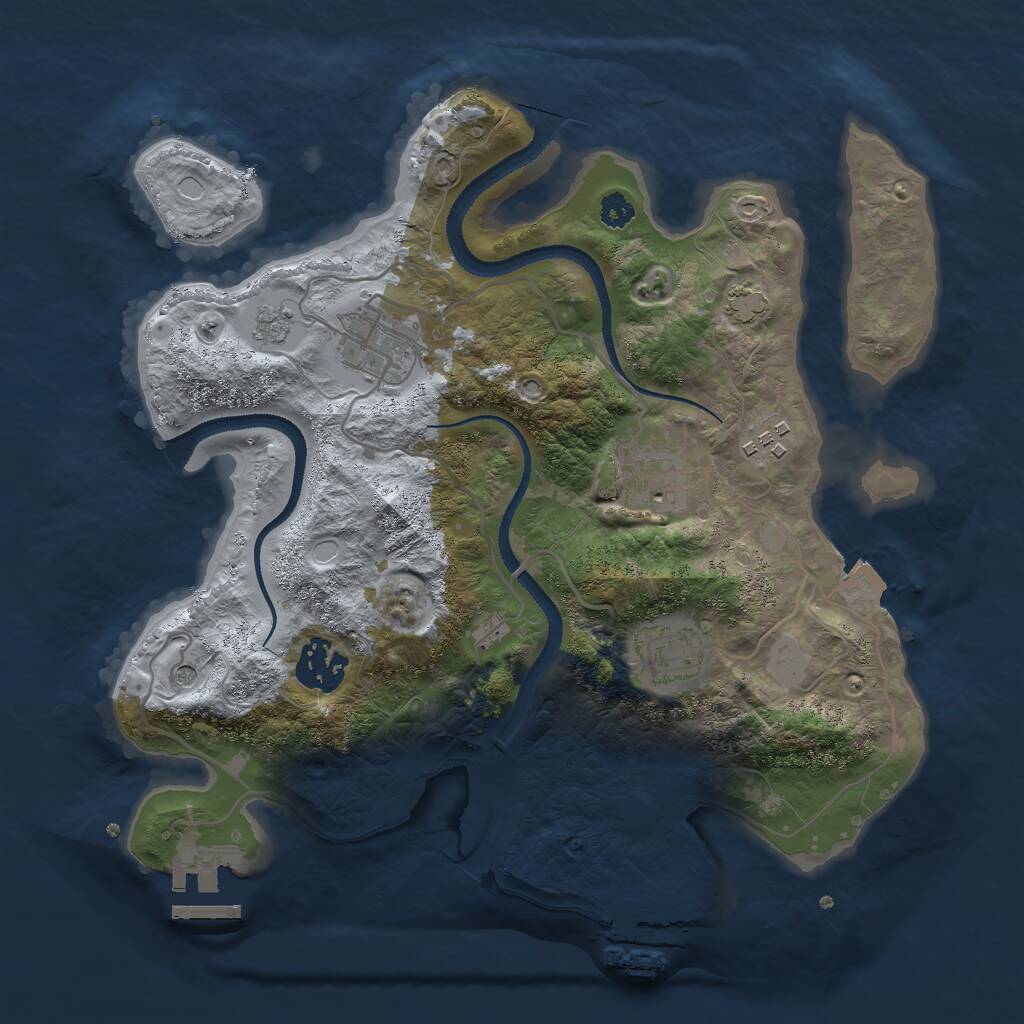 Rust Map: Procedural Map, Size: 3000, Seed: 2127128085, 11 Monuments