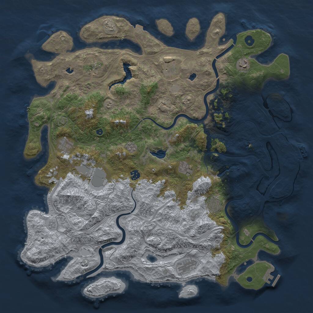 Rust Map: Procedural Map, Size: 4750, Seed: 876805403, 16 Monuments