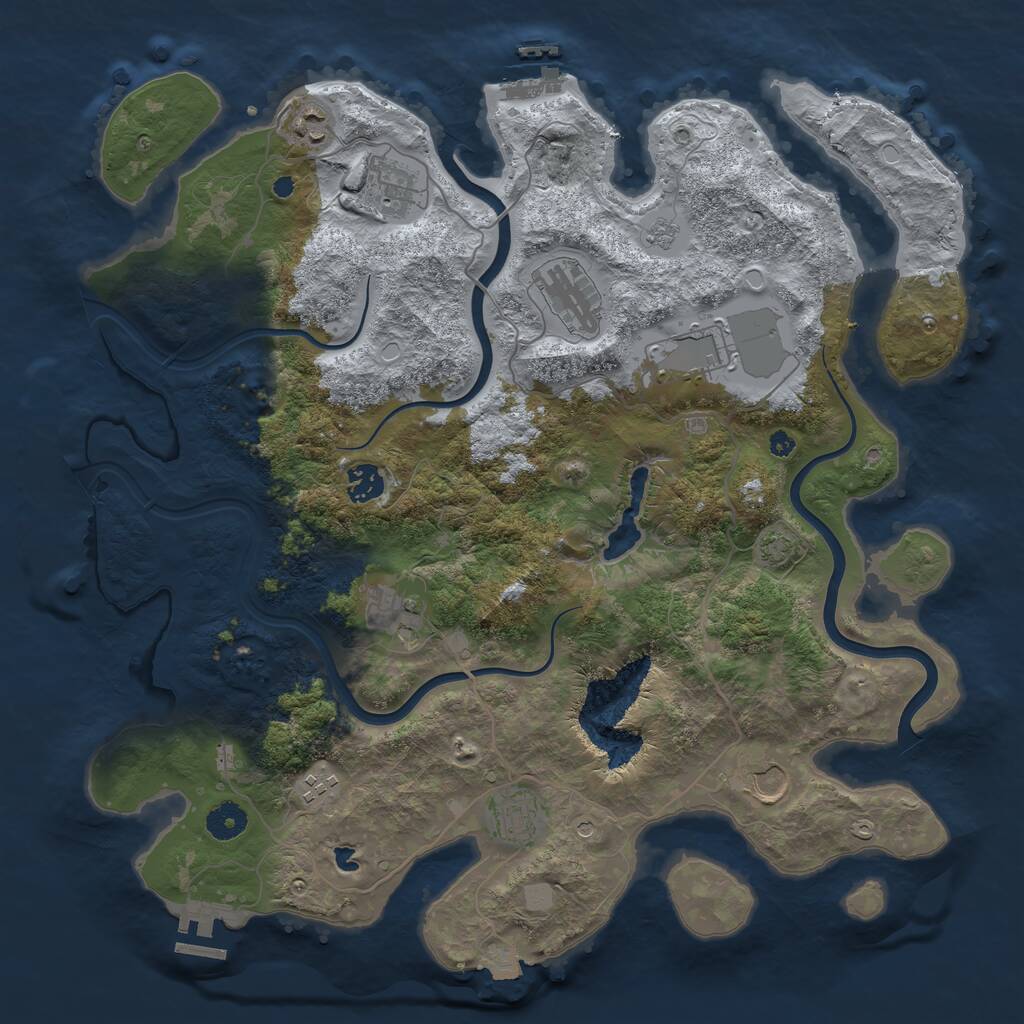 Rust Map: Procedural Map, Size: 4000, Seed: 395461137, 15 Monuments