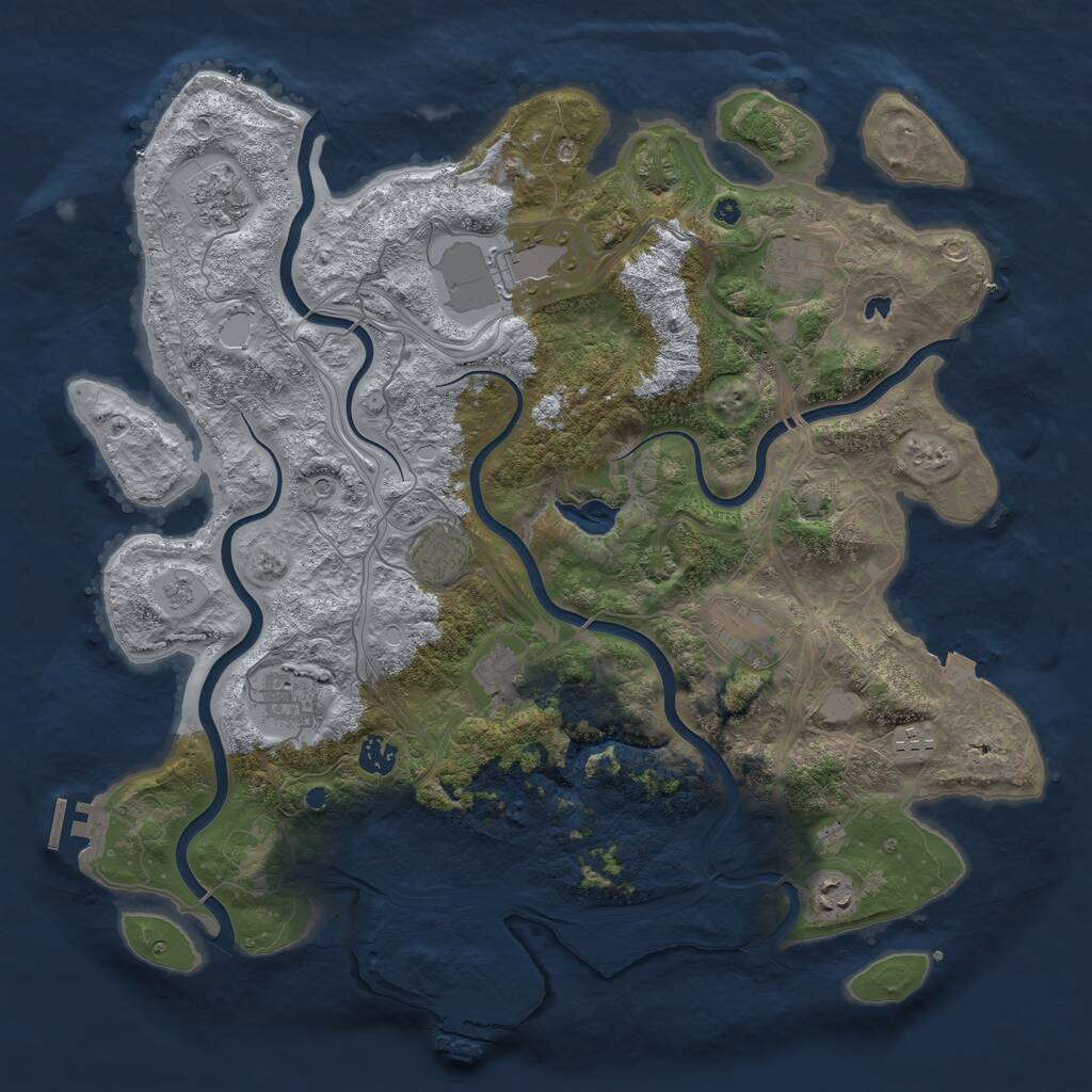 Rust Map: Procedural Map, Size: 4250, Seed: 2127128085, 16 Monuments