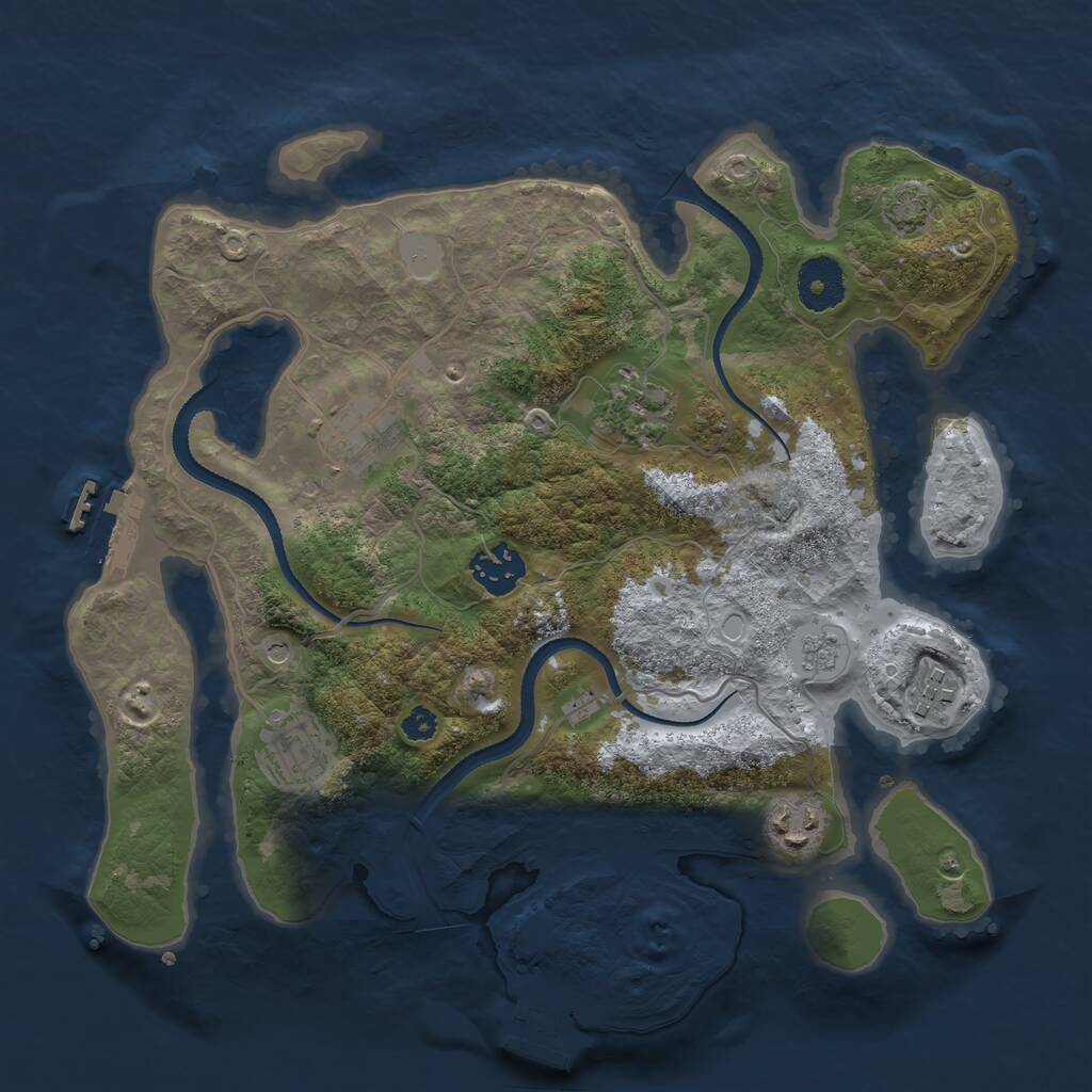 Rust Map: Procedural Map, Size: 3200, Seed: 331124004, 12 Monuments