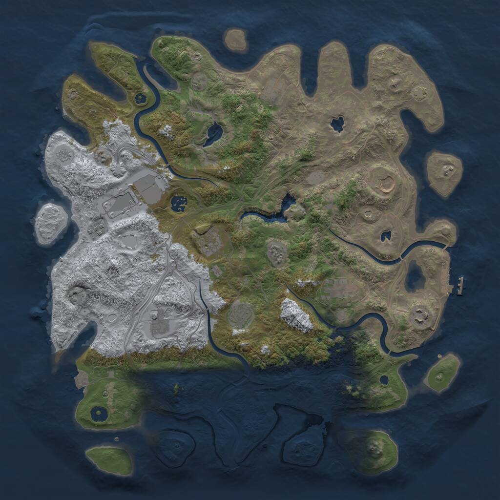 Rust Map: Procedural Map, Size: 4500, Seed: 497566071, 15 Monuments