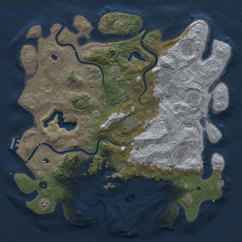 Rust Map: Procedural Map, Size: 4500, Seed: 998478616, 15 Monuments