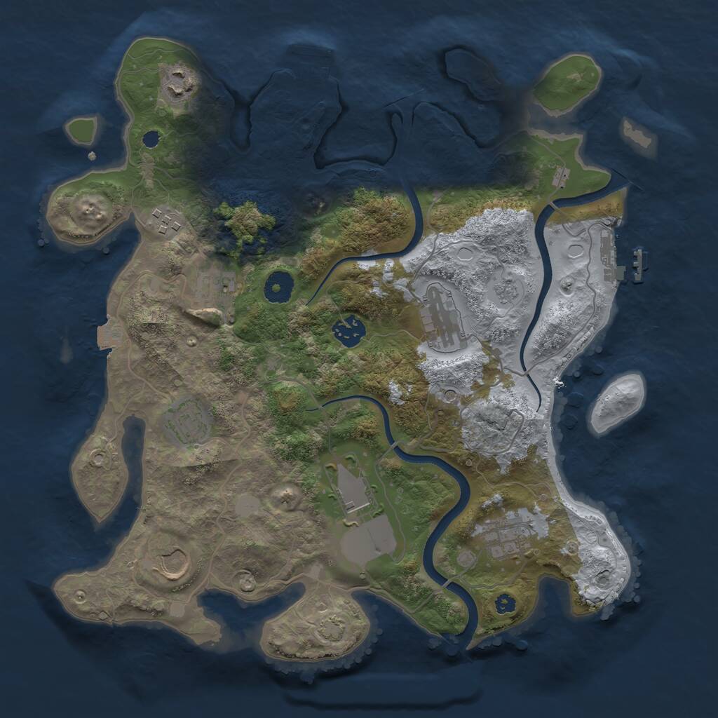 Rust Map: Procedural Map, Size: 3500, Seed: 1555516508, 15 Monuments
