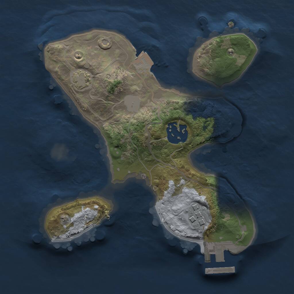 Rust Map: Procedural Map, Size: 2000, Seed: 13586, 5 Monuments