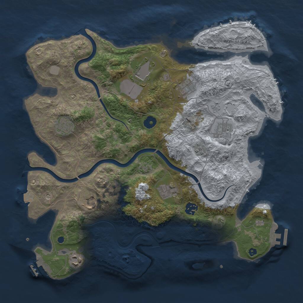 Rust Map: Procedural Map, Size: 3700, Seed: 173847153, 15 Monuments