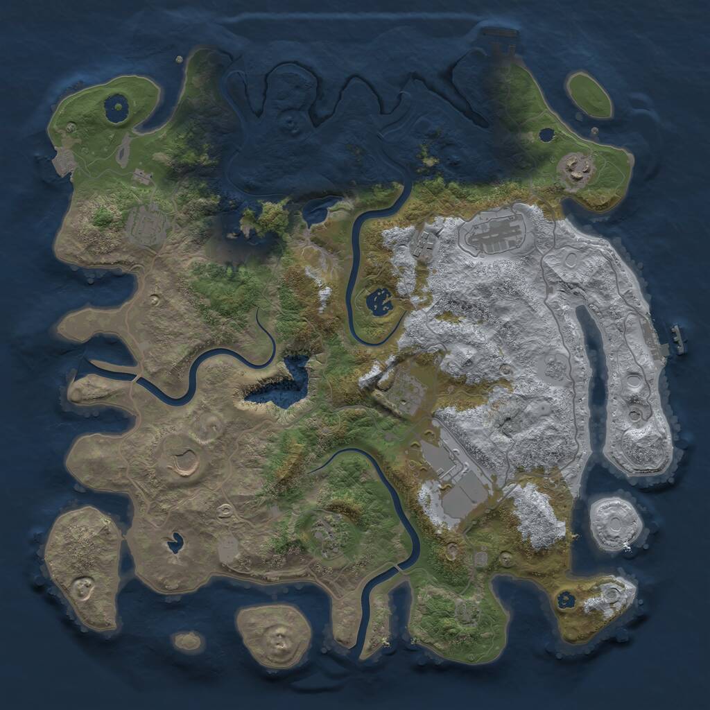 Rust Map: Procedural Map, Size: 4000, Seed: 36584, 16 Monuments