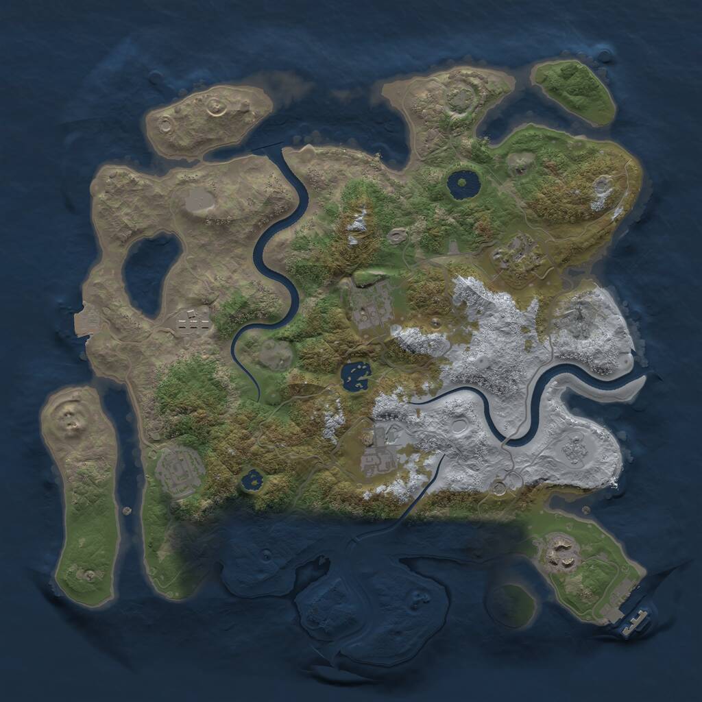 Rust Map: Procedural Map, Size: 3400, Seed: 331124004, 12 Monuments