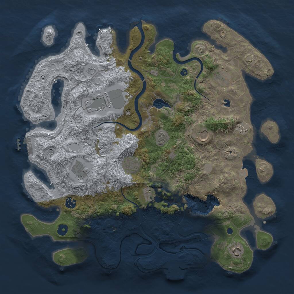 Rust Map: Procedural Map, Size: 4000, Seed: 696752173, 15 Monuments