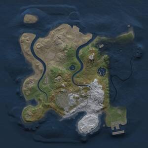 Thumbnail Rust Map: Procedural Map, Size: 2500, Seed: 1110044833, 7 Monuments