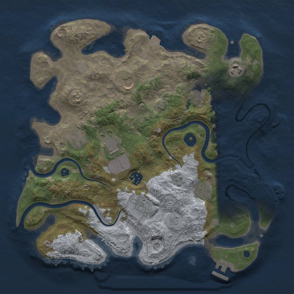 Rust Map: Procedural Map, Size: 3500, Seed: 285934875, 15 Monuments