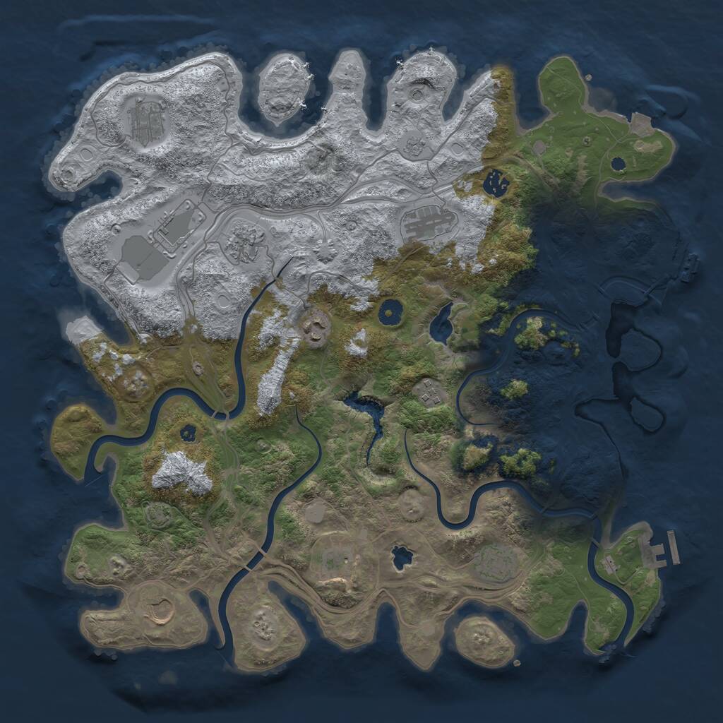 Rust Map: Procedural Map, Size: 4250, Seed: 28163, 16 Monuments