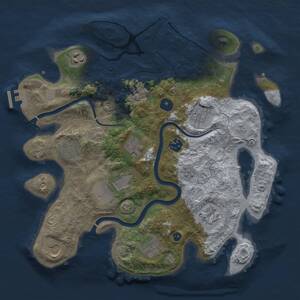 Thumbnail Rust Map: Procedural Map, Size: 3500, Seed: 1624541922, 15 Monuments